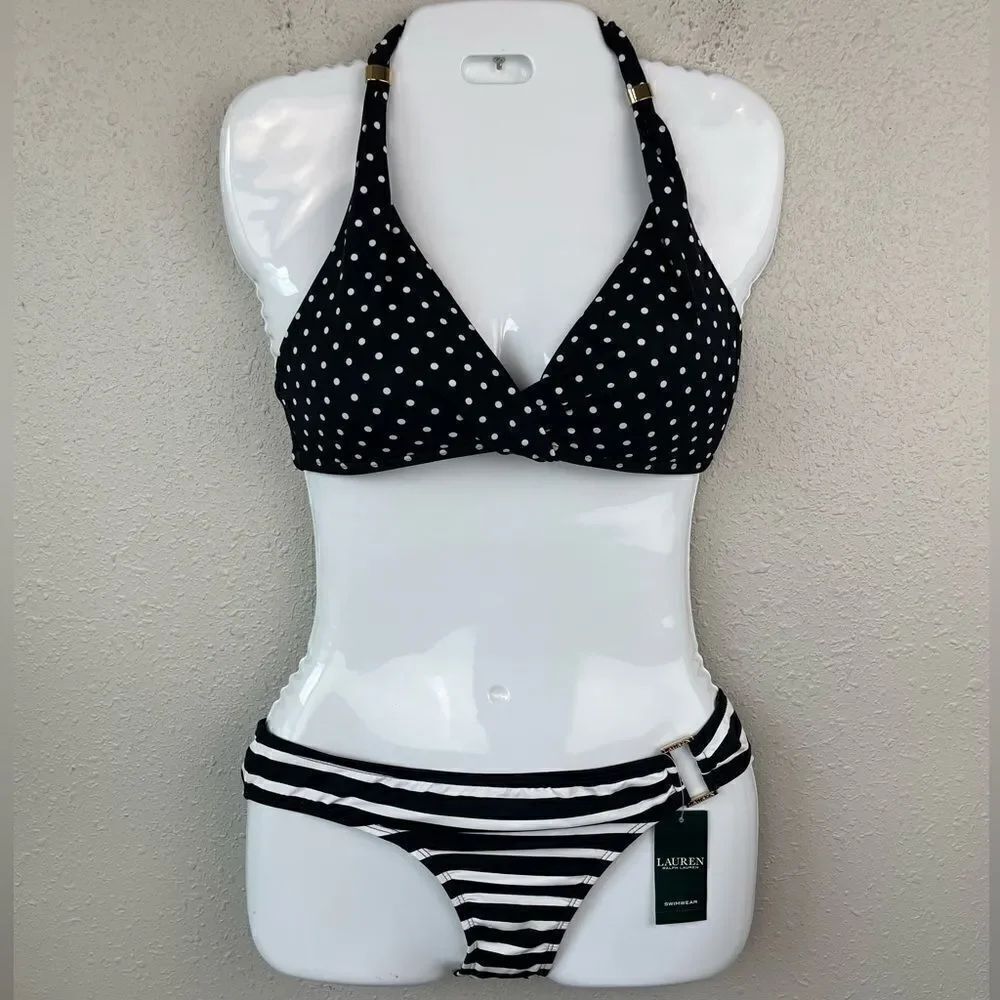 NWT Lauren Ralph Lauren Bikini and Matching Bottoms Size 6